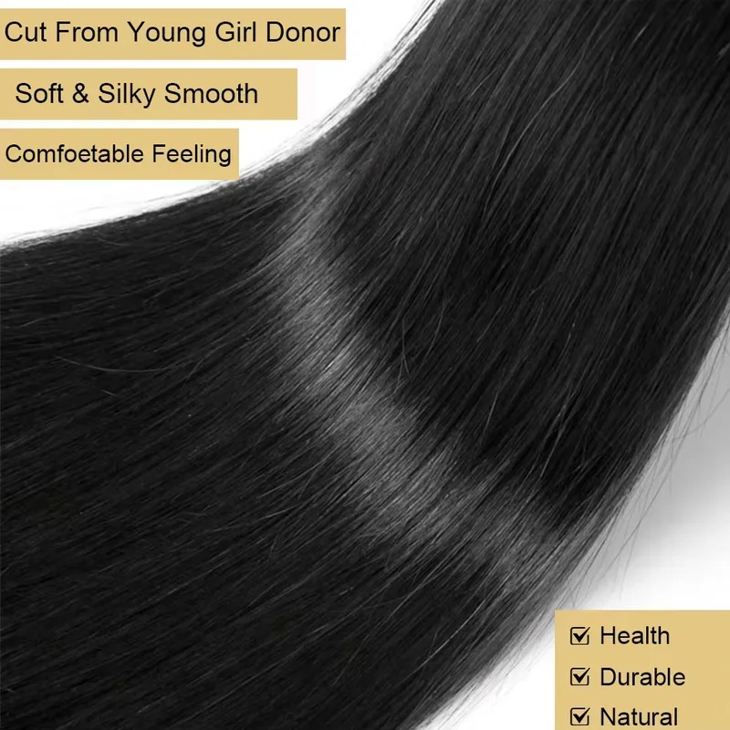 42 Inch Bone Straight Bundles Human Hair 100% Unprocessed Raw Remy Hair 3 4 Bundles Brazilian Extension Double Weft For Women