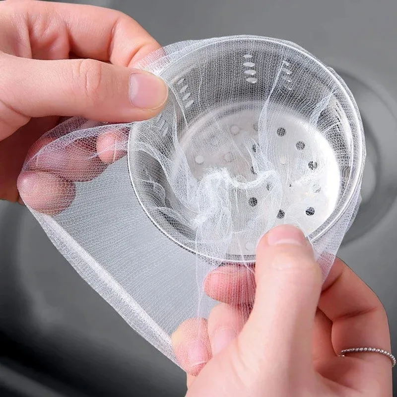 100/200pcs disposable sink filter mesh bag kitchen block drainage pipe drain hole garbage bag kitchen cleaning supplies