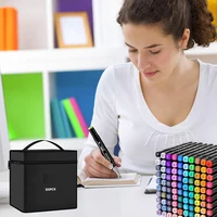 100 Colors Double-Ended Art Markers – 1mm Precise Lines + 6mm Wide Coloring – Quick-Dry Oil-Based Ink – Ideal for DIY Crafts, Clothing, Mugs, Glass – Artist Gift Set 2