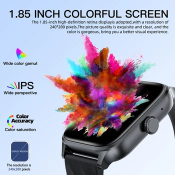 Weofly Active 1 Pcs Smart Watch 1.85" BT Phone Call Smartwatch Health Monitor IP67 Waterproof Sport Watch For IOS Android 2