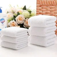 10pcs/lot Good Quality White Cheap Face Towel Small Hand Towels Kitchen Towel Hotel Restaurant Kindergarten Cotton Towel 1