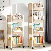 Children’s Bookcases Rack Cart Home Toy Storage Reading Shelves Furniture With Wheels Removable Small Bookshelves With Wheels