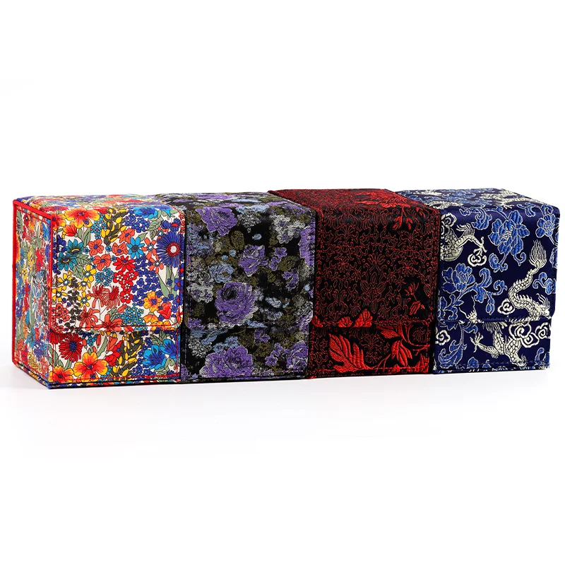 Trading Card Deck Box Holder 100+ With Display Window Flower Series TCG Game Magnetic Closure