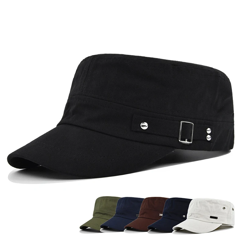 Side Buckle Baseball Cap Solid Color Cap Adjustable Sun Protection Snapback Caps For Women Men Travel Sport Hiking Dad Hat