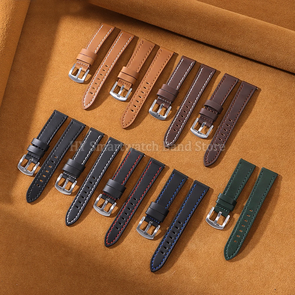 Premium Leather Smartwatch Band with Universal Quick Release Clasp