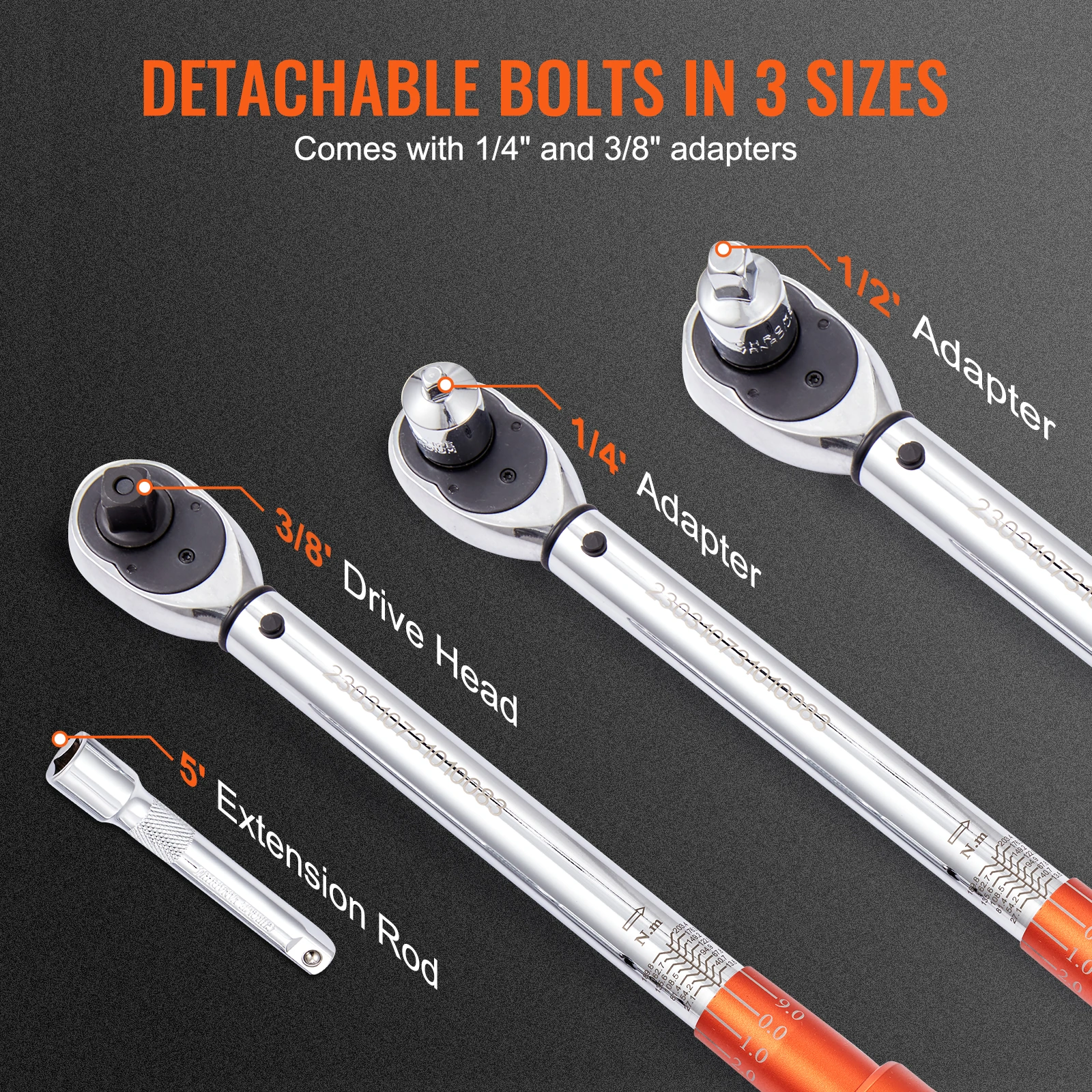Mechanical Torque Wrench Set with Dual Direction and Adjustable Torque