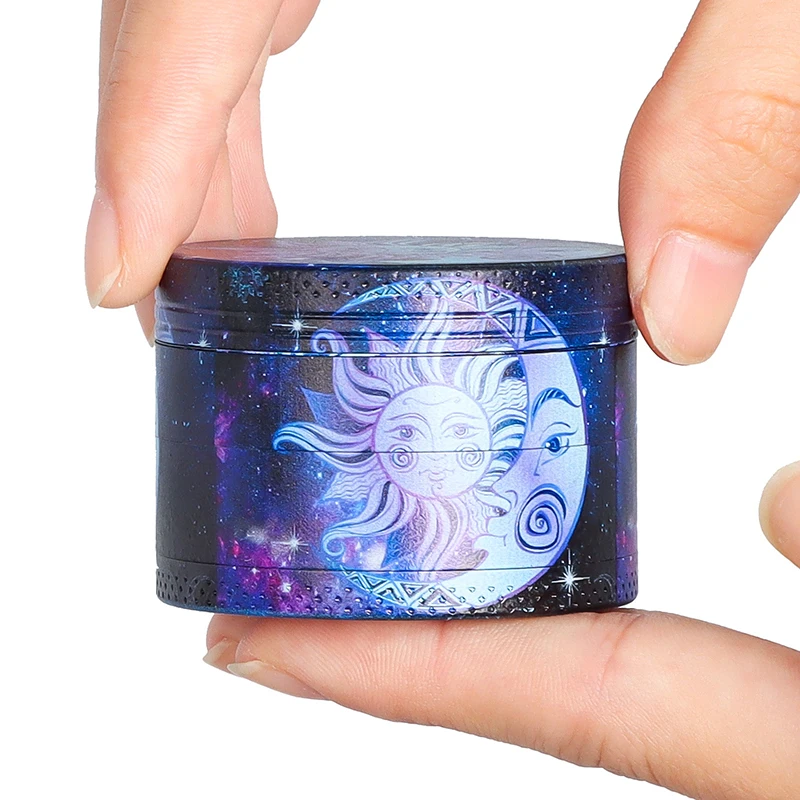 Herb Grinder Metal 4 Layer 50MM 2 Inches Smoke Accessories Cigar Zinc Alloy Pattern Travel Gift