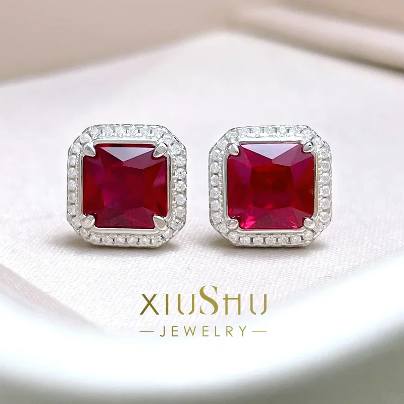 

Серьги женские из серебра 925 пробы, с голубяной кровью