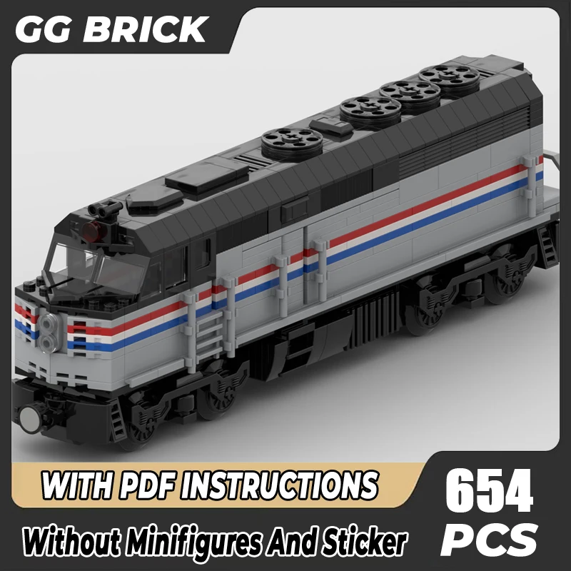 

Railway Train Series Moc Building Bricks EMD F40PH Train Model Building Technology Modular Block DIY Toy Holiday Gifts