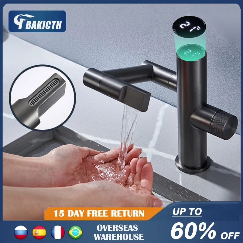 1080 Ree Basin Faucet Waterfall Tap Modern Intelligent Digital Display Sink Faucet Bathroom Faucet Hot And Cold Water Mixer 1080 Ree Basin Faucet Waterfall Tap Modern Intelligent Digital Display Sink Faucet Bathroom Faucet Hot And Cold Water Mixer