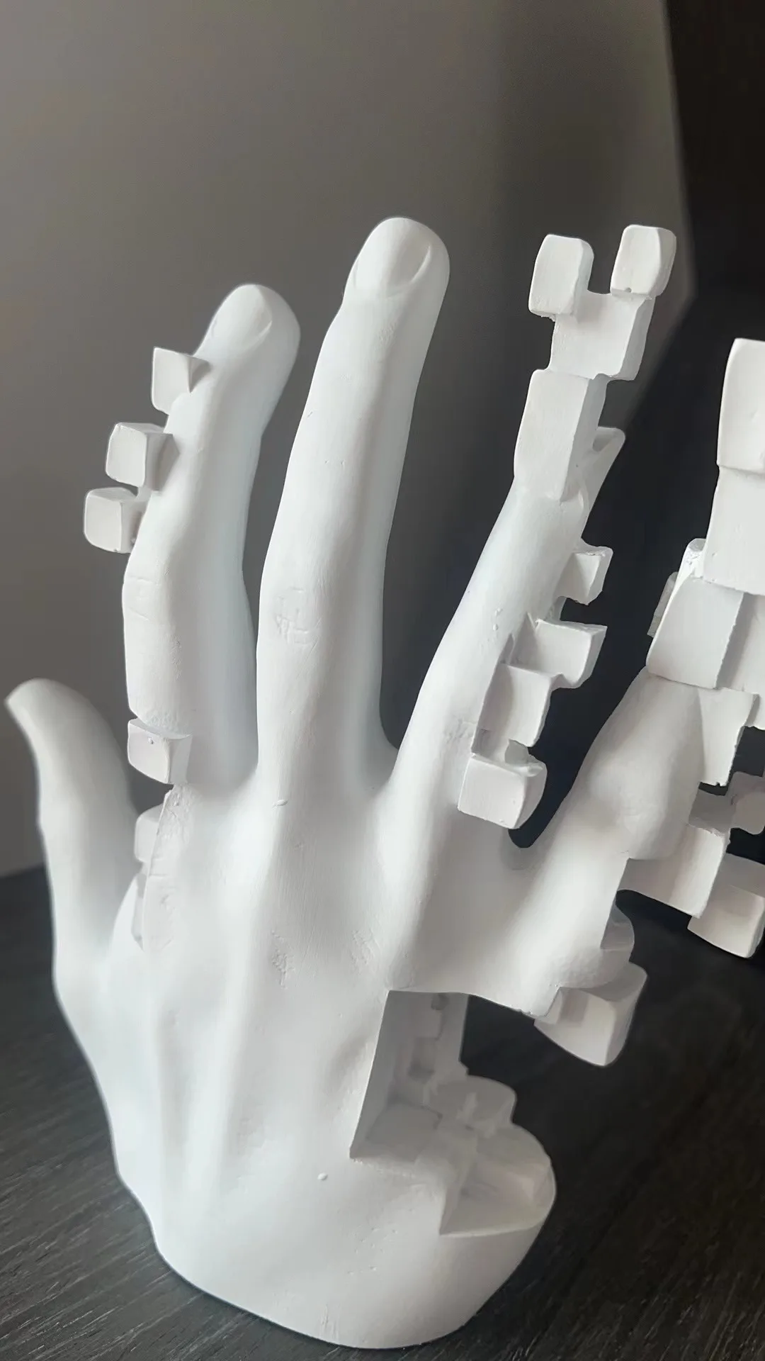 Pixel Hand Sculpture
