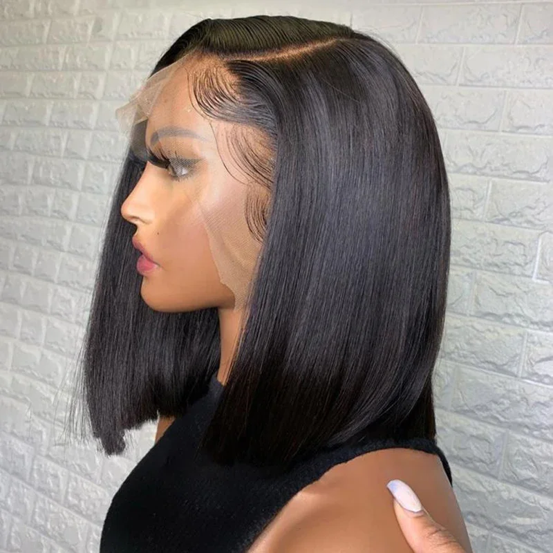 Bone Straight Bob Wig 13x4 Lace Front Human Hair Wigs Women Short Bob Wig 13X6 HD Lace Frontal Human Hair 250 Density
