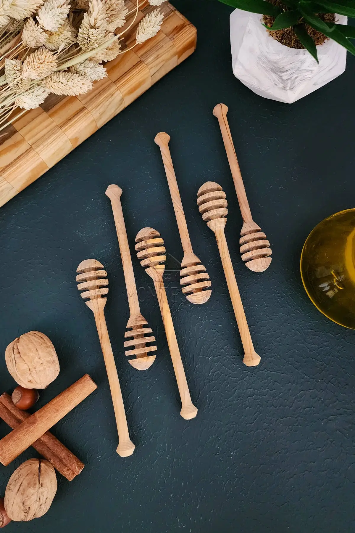 

Olive Wood Wooden Wooden Honey Jam Spoon Breakfast Fork Breakfast Knife ( OLIVE TREE )