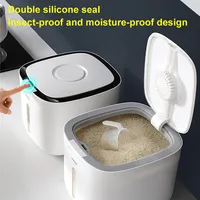 Rice Storage Container Box Sealed Household Rice Bucket Insect-Proof Kitchen Automatic Button Rice Dispenser Rice Storage Bucket 2