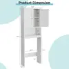 Over The Toilet Storage Cabinet, Bathroom Shelf Organizer with Anti-Tip Device Small Freestanding Space Saver 2