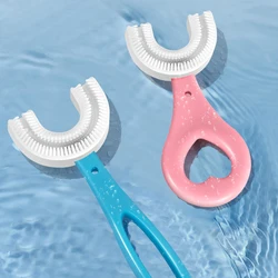 Cepillo de dientes en forma de U para bebé, mordedores de silicona suave para bebé, 360 grados, cuidado bucal