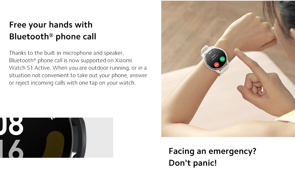Xiaomi Watch S1 Active Version globale Montre intelligente GPS Blood Oxygen 1.43" AMOLED Display Bluetooth 5.2 Appels téléphoniques Mi SmartWatch