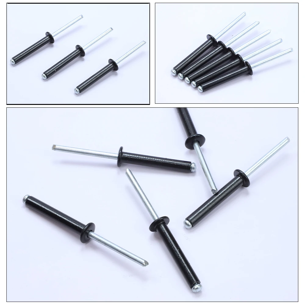 Black Blind Rivets 10-50pcs Metal Rivets Aluminum Mushroon Head Mandrel Pop for Furniture
