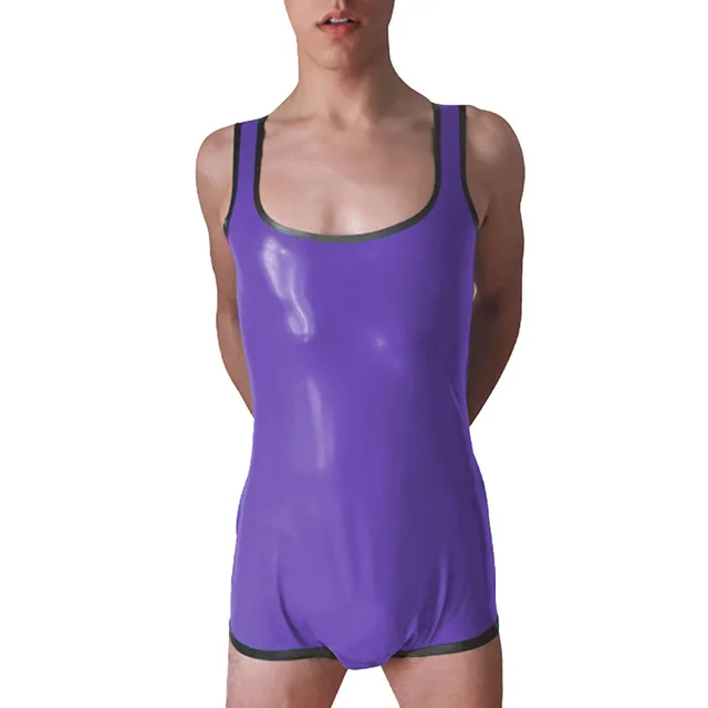 Men's Wetlook PVC Bodysuit 5