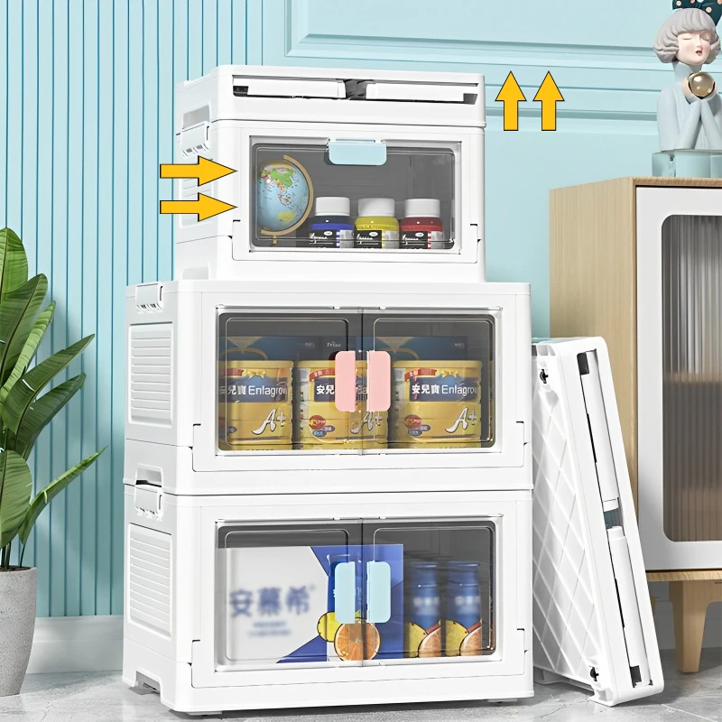 

Stackable Storage Box Transparent Foldable Clothes Sundries Storage Container Space Saving Organizer Home Travel Collapsible Box