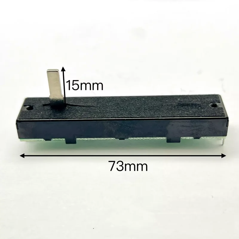 1pcs Straight slip potentiometer B10K&times;2 B20K&times;2 B50K&times;2 6Pin Total length 73mm Mixing console volume putter linear potentiometer
