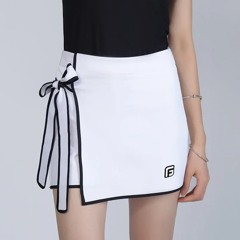 

White Women's Golf Wear Skort Luxury Tennis Sport Skirt Badminton Mini Skirt Outdoor Activity Yoga Gym Wear 2024 New Sportswear