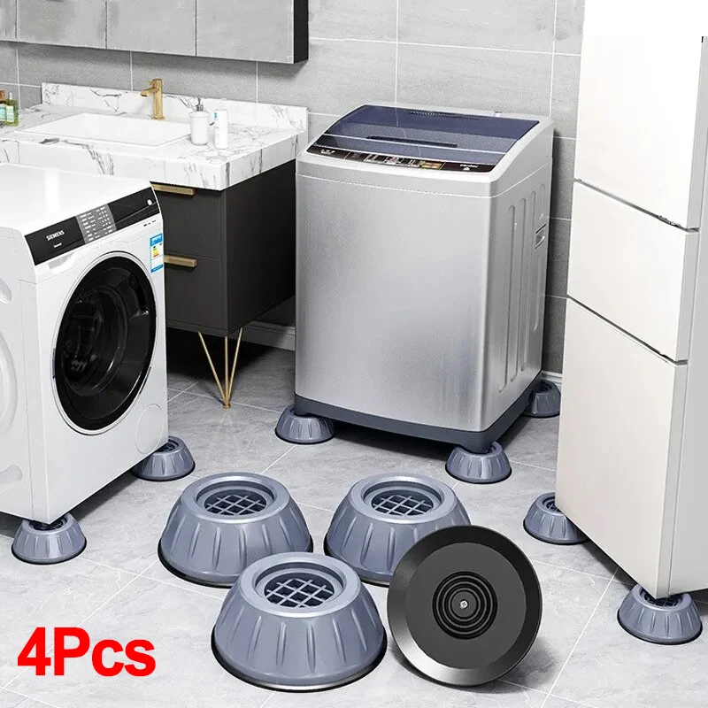 4Pcs Anti Vibration Feet Pads Rubber Legs Slipstop Silent Skid Raiser Mat For Washing Machine Support Dampers Stand Accessories