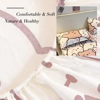 3 pcs Fitted Sheet Set with Pillowcase Child Bedding Set Fitted Bed Sheet and Pillowcase Single Queen Size Double Mattress Cover 3