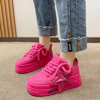 Platform Sneakers Women 2024Autumn Fashion Star Personalized Designer Vulcanized Shoes Casual Running Street Skateboarding Shoes 2