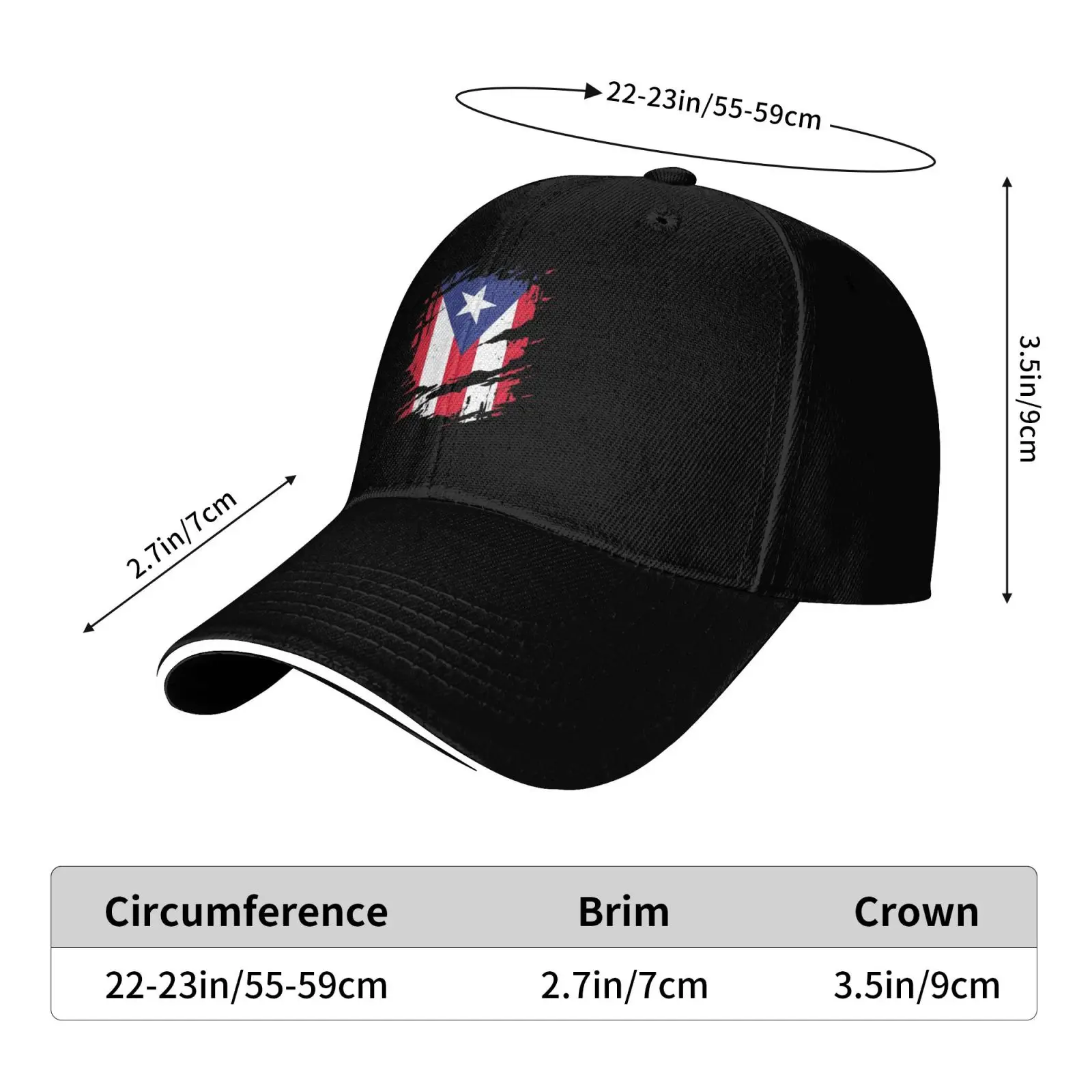 Puerto Rico Flag Print Cap Outdoor Baseball Caps 3