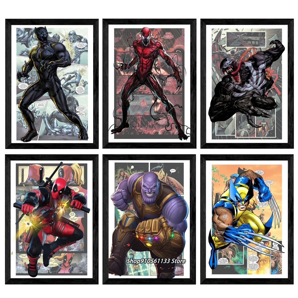 Marvel Superheroes Wall Art Diamond Painted cross stitch Avengers Iron Man  spiderman Hulk Black Panther home decor DSN402| | - AliExpress