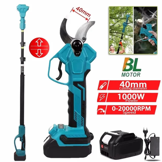 Sécateur électrique sans fil 1000W 40mm, cisailles de taille pour branches hautes, coupe-branches pour batterie Makita 18V 1