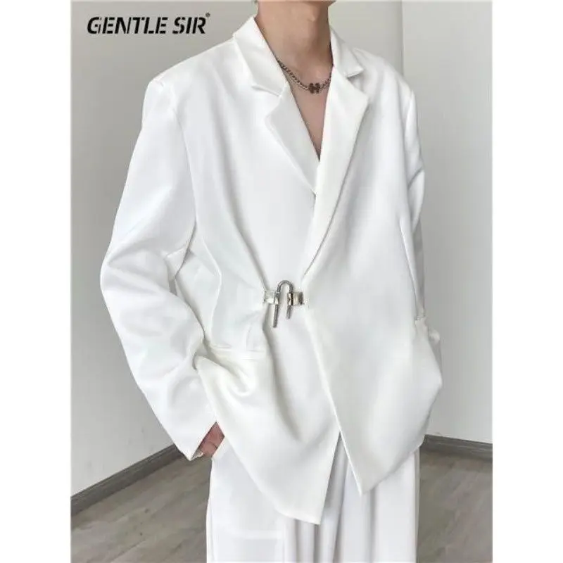 Casual suit jacket for men in spring and summer,  design that is niche. Instagram trendy and handsome men's white suit