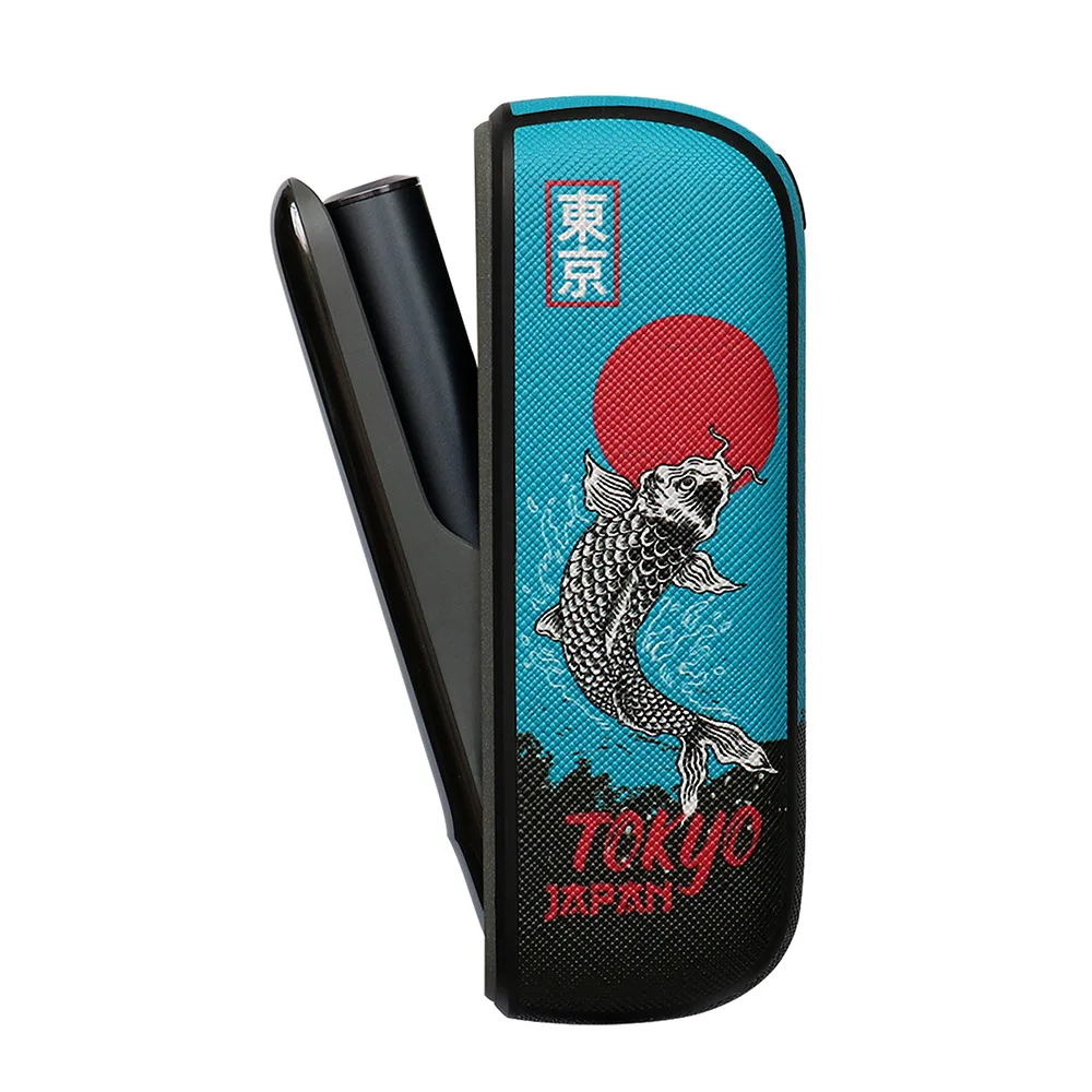 Tiger Carp PU Leather Case with Door Cover - Full Protection Soft Shell