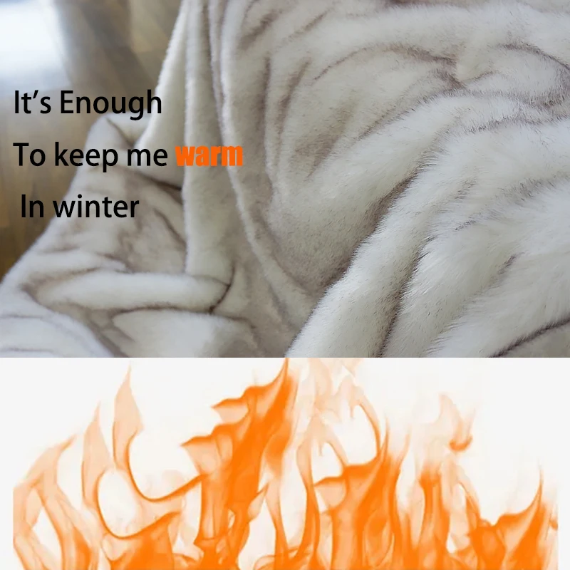

Luxurious Faux Rabbit Fur Throw Blanket for Couch, Warm and Cozy Soft, Fuzzy Plush Woven Throw Blankets new in warm winter