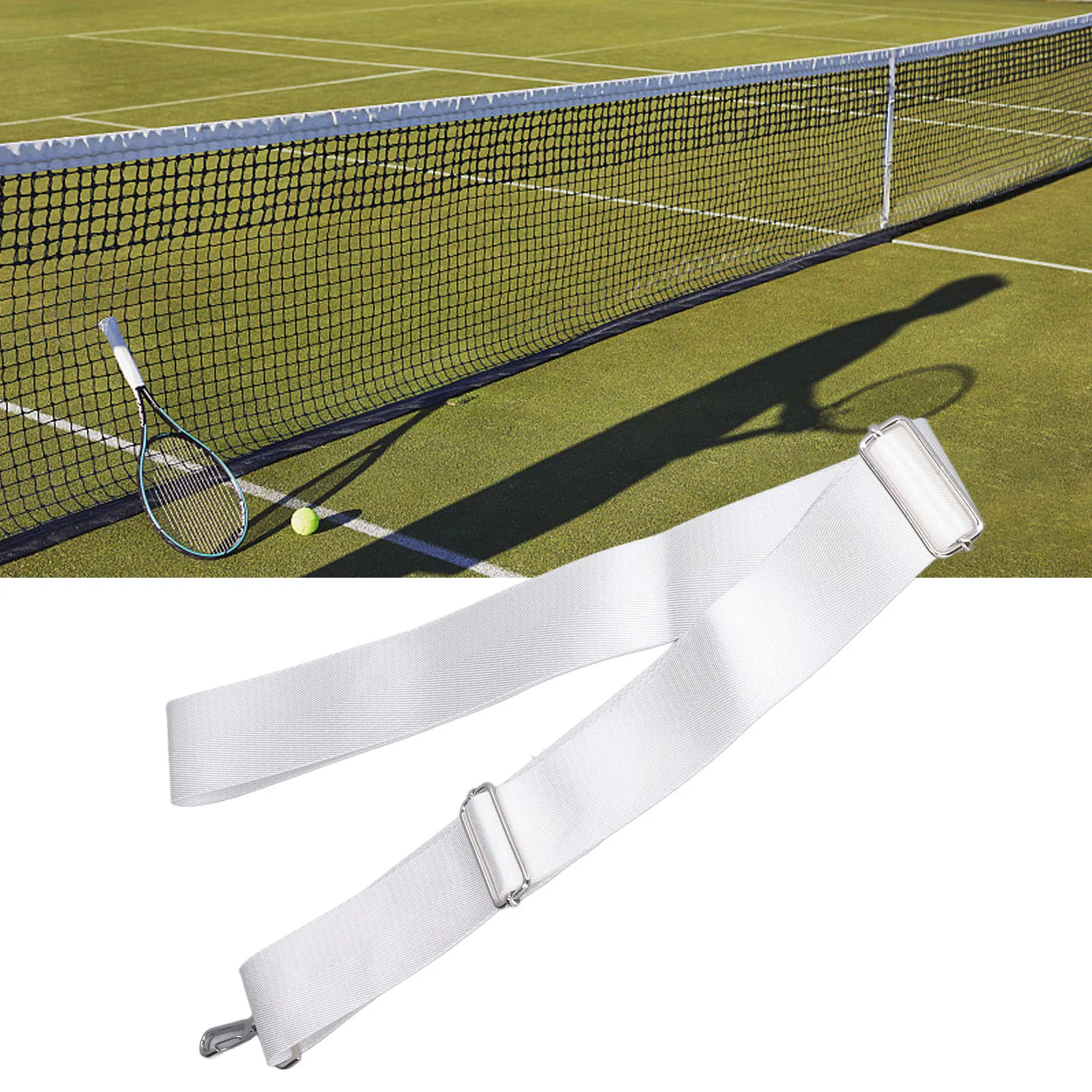 Tennis Net Center Strap Adjustable Height Tennis Net Straps Stainless Steel Buckle