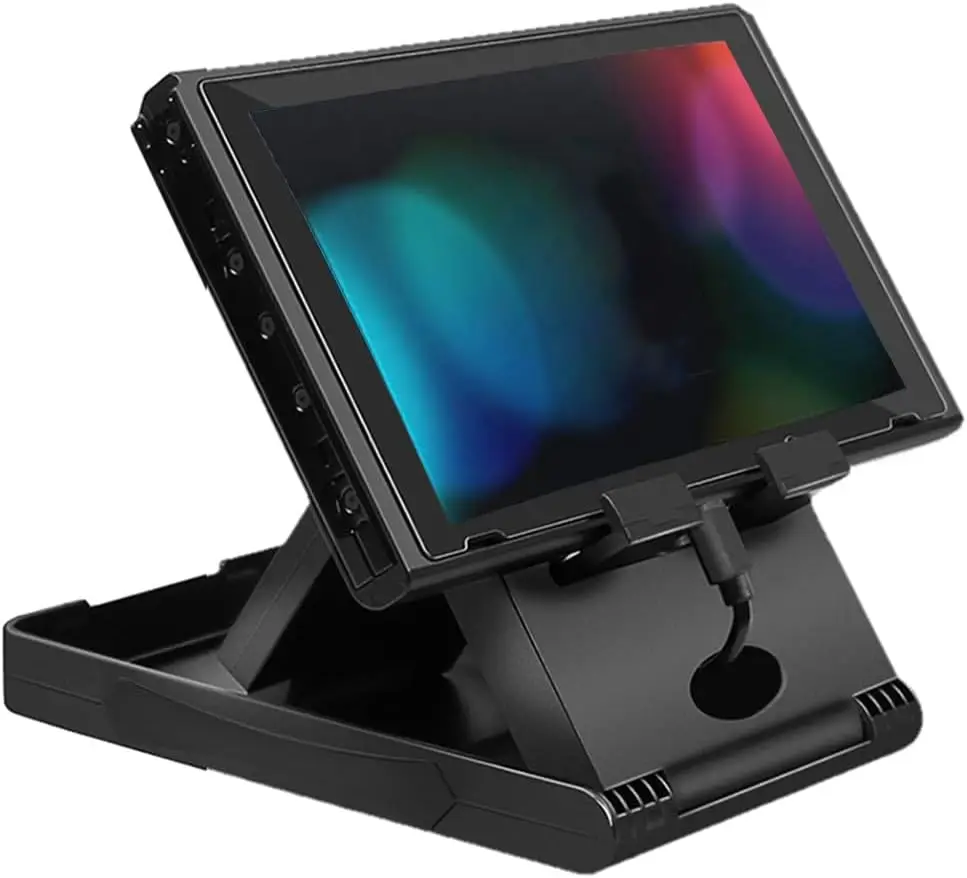 닌텐도 스위치 OLED LITE 콘솔용 조절식 접이식 플레이스탠드, 휴대용 컴팩트 플레이 스탠드 홀더 마운트 브래킷(3단 높이 조절 가능)