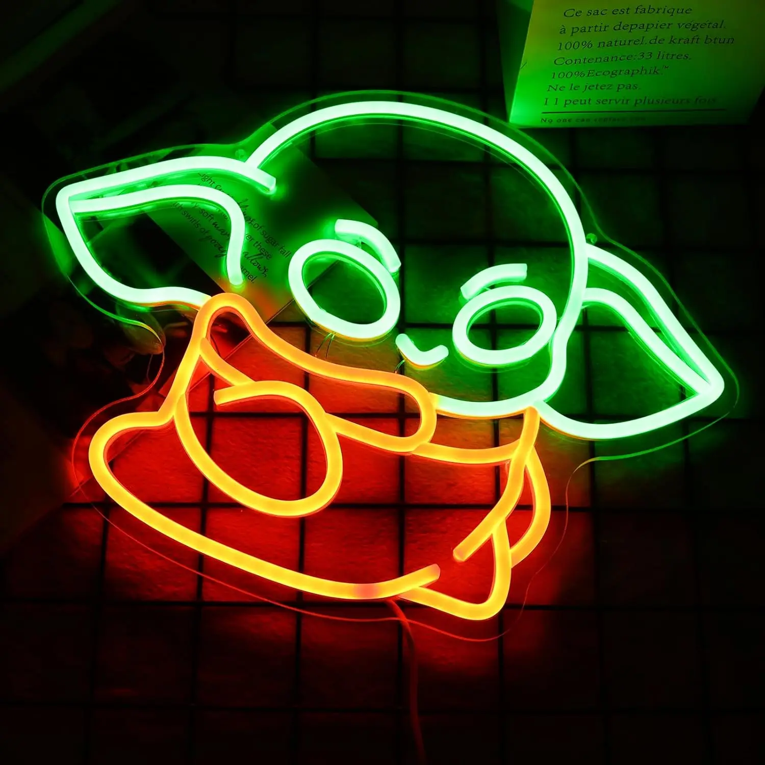 Baby Alien Neon Sign Alien Decoration Green Glow Sign Bedroom Living Room Men's Cave Party Birthday Wall Decoration