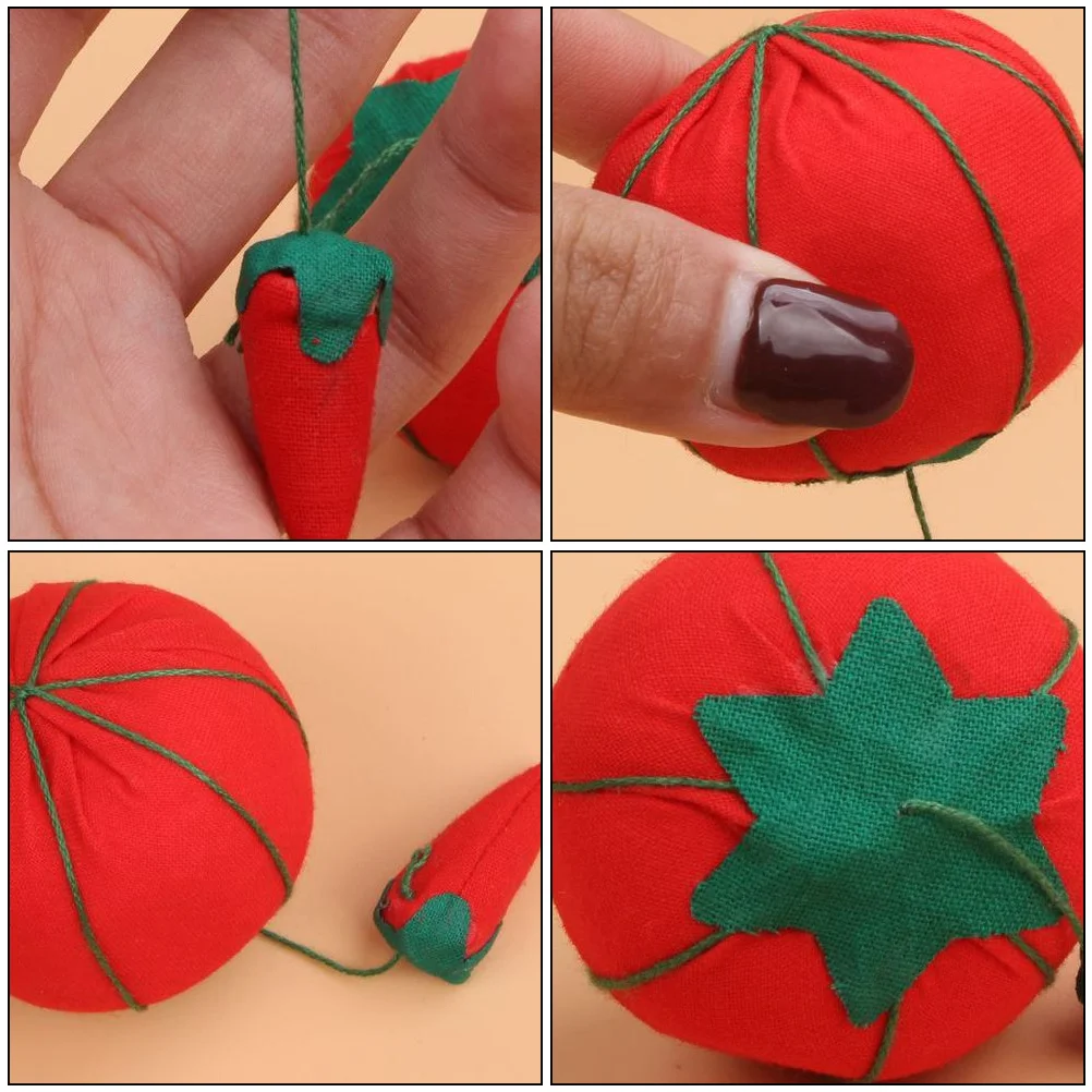 토마토 면 바늘 핀 쿠션 크로셰 후크 정리함, DIY 바느질 바늘 브래킷, 수공예 도구 스티치 거치대, 10 개