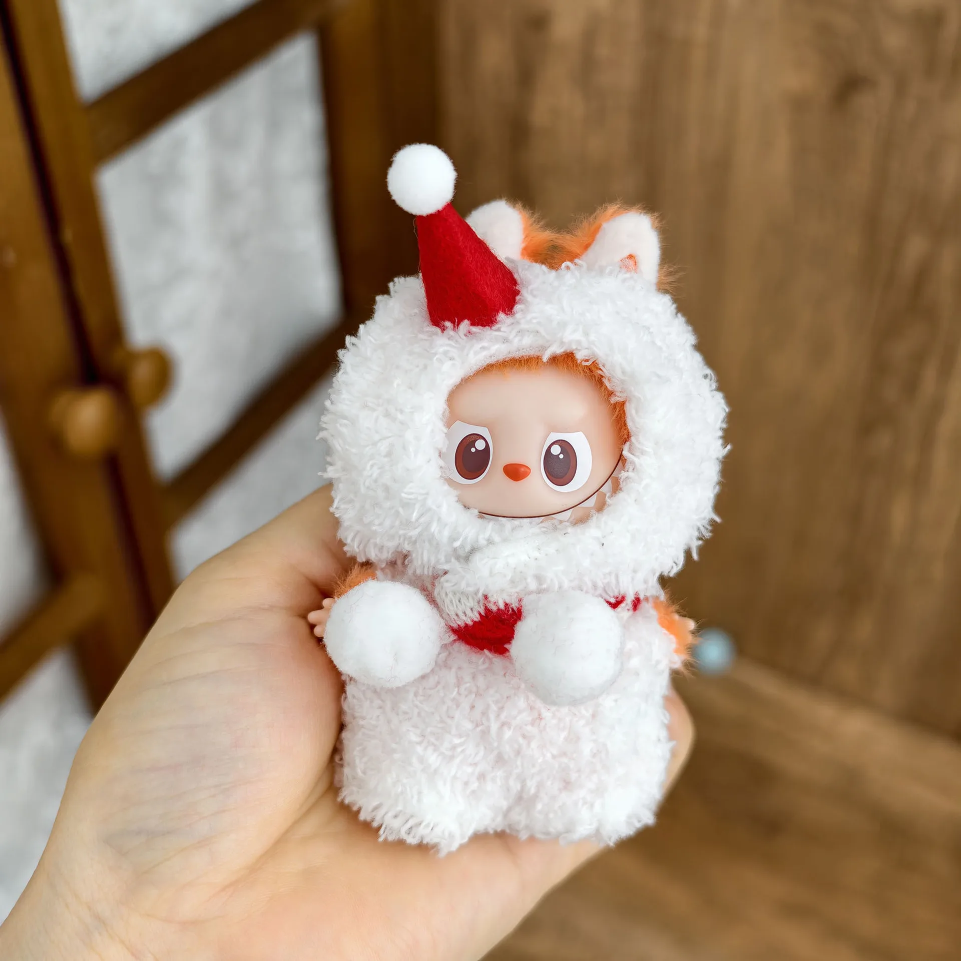 ل Labubu 4.0 دبوس للحب الملابس اليدوية عيد الميلاد ثلج الرنة ل Mini Labubu V4 الملابس والاكسسوارات