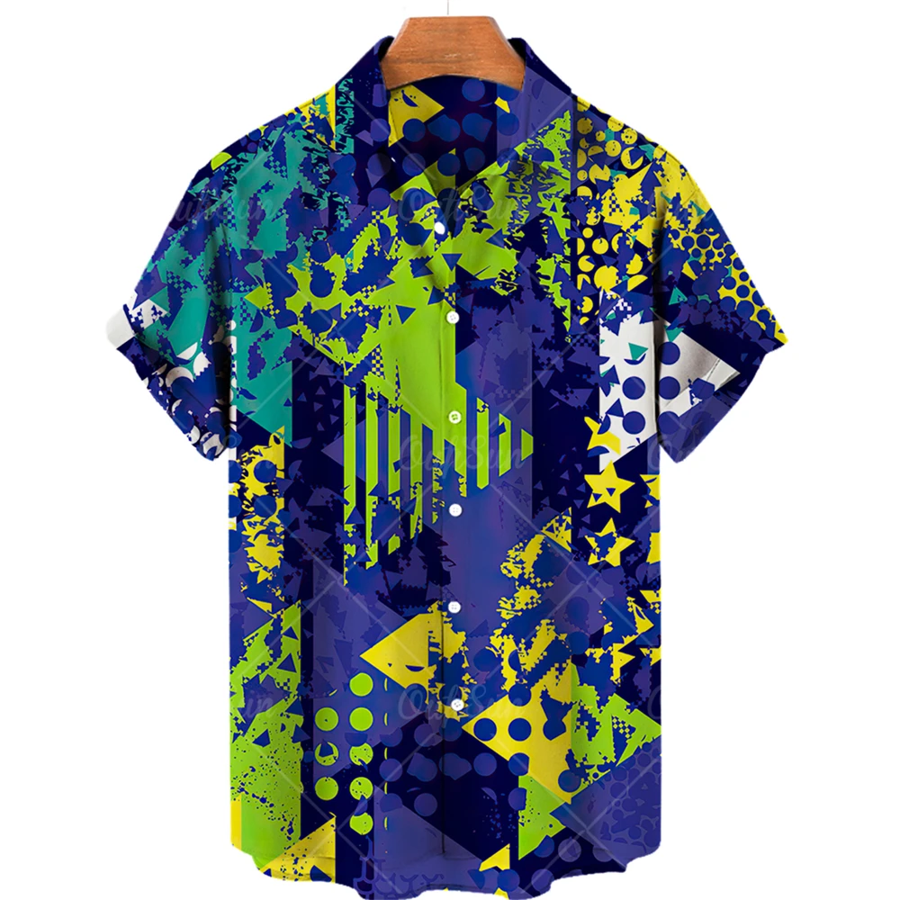 Гавайская рубашка с коротким рукавом, модная повседневная свободная пляжная Гавайская футболка с цветным 3D-принтом для мужчин и женщин новинка 2021 футболка nishikino maki с 3d принтом для мужчин и женщин одежда с коротким рукавом feiyi666