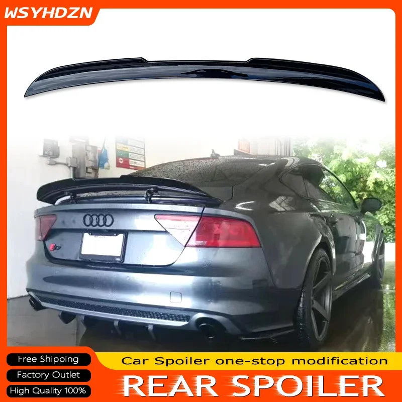 

2012 to 2018 For Audi A7 S7 RS7 Rear Trunk Spoiler High Quality ABS Plastic Unpainted Primer Color Rear Trunk Boot Wing Spoiler