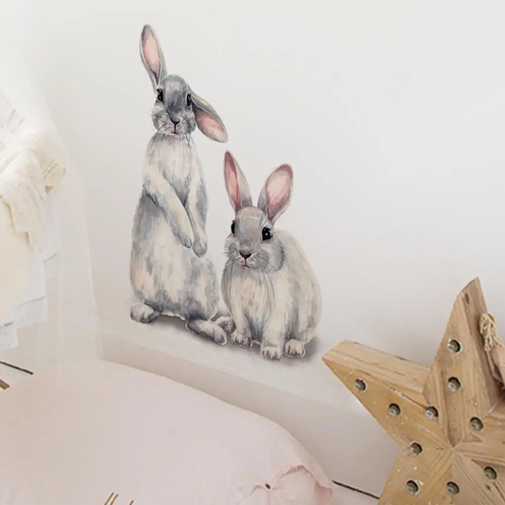 Cartoon Rabbit Pattern Wall Sticker Removable Wall Decals Nursery Decor Art Mural for kindergarten Children's room Decoration