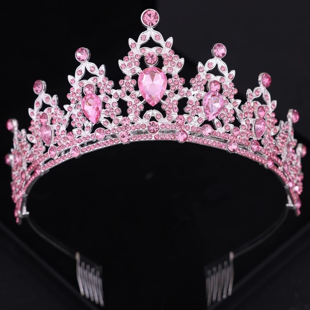 Corona Di Compleanno Per Bambina 6 Anni - Tiara Principessa Con Fiori Rosa, Copricapo Decorativo - Foto 5