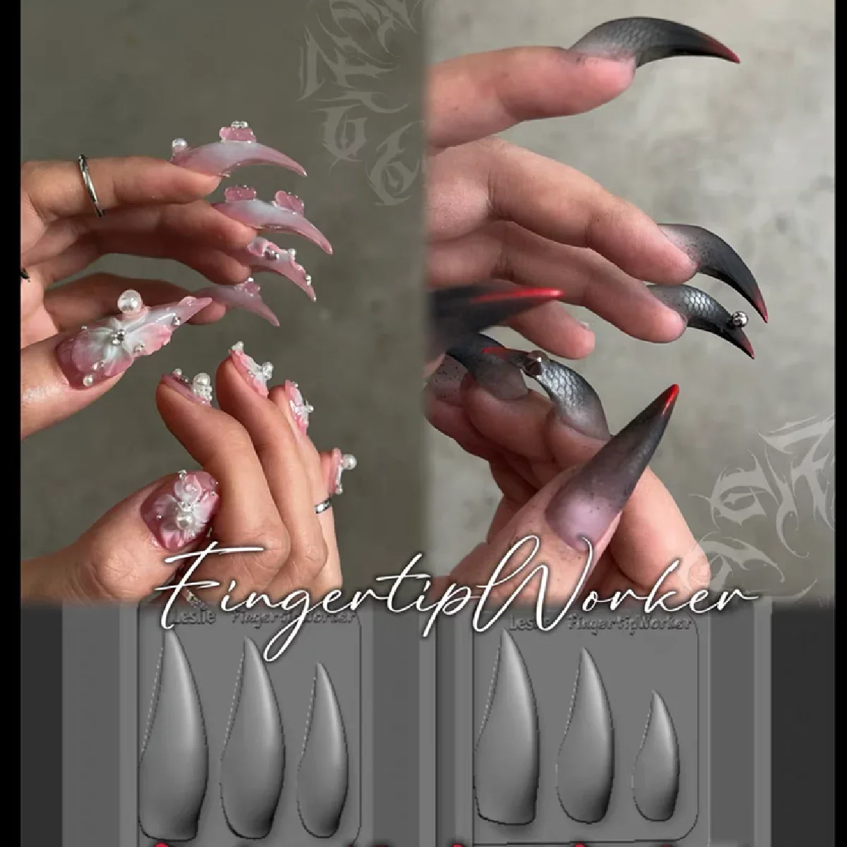 1Pc Dragon Claw 3D Acrylic Mold Nail Art Decorations  DIY Silicone Nail Templates Nail Mold 2