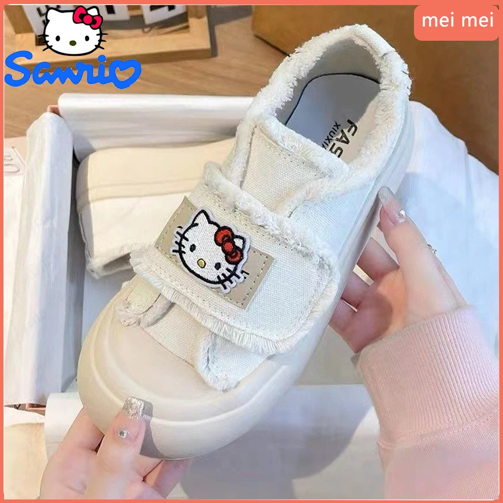 

Sanrio Hello Kitty Y2K Espadrilles Women's Shoes New Kawaii Cartoon Sports Shoes Cute Girls' Casual Canvas Shoes Gift
