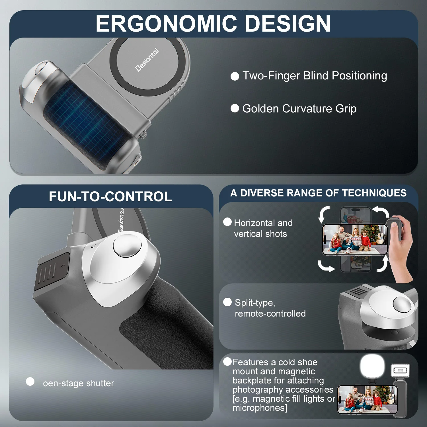 Magnetic 360° Rotation Phone Grip Handle for Enhanced Mobile Photography and Vlogging