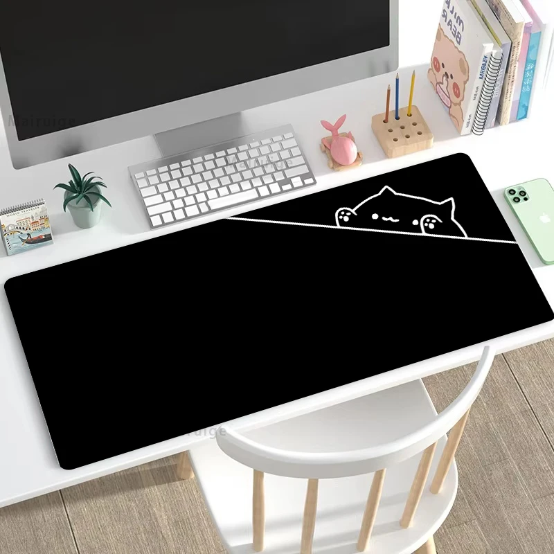 Minimalist Peeking Cat Desk Mat