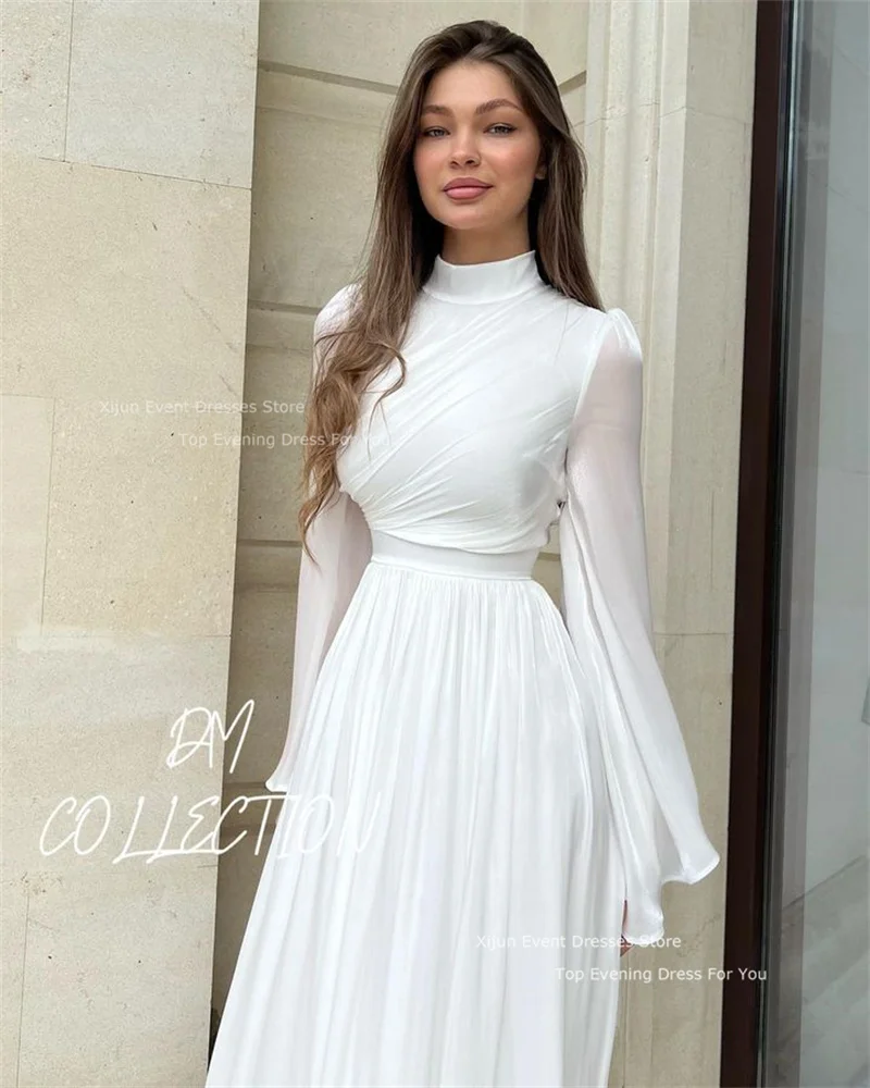 Ivory Prom Dresses 2023 Women Square Collar Long Sleeves Sexy Evening Gowns  Sweep Train Mermaid Elegant Formal Party Dress - AliExpress