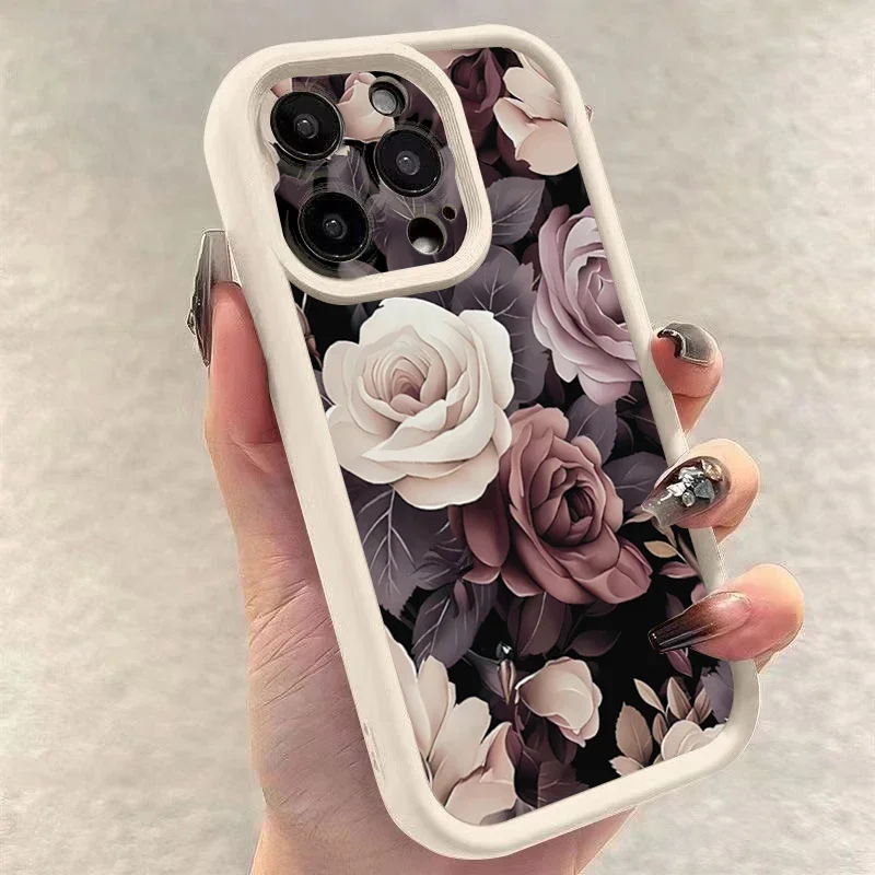 Floral Thickened Phone Case with Rugged Protection